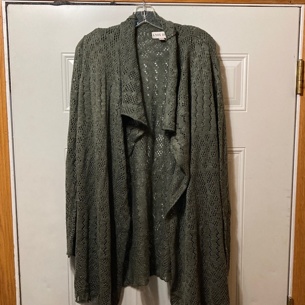 Knox Rose Women's Olive Draped‎ Cardigan XL
